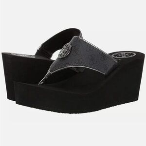GUESS Solene Wedge Thong Sandals